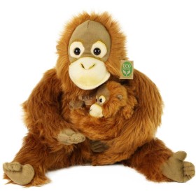 PLYŠ Opice orangutan 28cm set s mládětem Eco-Friendly *PLYŠOVÉ HRAČKY*