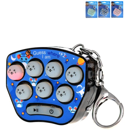 Klíčenka hra křeček přívěsek na klíče na baterie 2v1 Světlo Zvuk 3 barvy