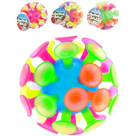 Míček s přísavkami měkký balónek 4 barvy plast