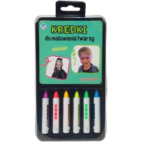 Tužky neonové barevné na malování na obličej set 6 barev