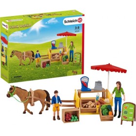 SCHLEICH Mobilní farmářský stánek herní set s koněm a figurkami
