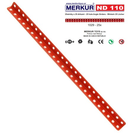 MERKUR ND110 Úhelníky 25 dírek náhradní díl set 25ks KOVOVÁ STAVEBNICE