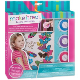 MAKE IT REAL Křídy na vlasy a tetování stylingový dětský set v krabici