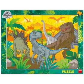DINO Puzzle deskové 40 dílků Jurský svět 32x24cm skládačka