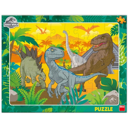 DINO Puzzle deskové 40 dílků Jurský svět 32x24cm skládačka