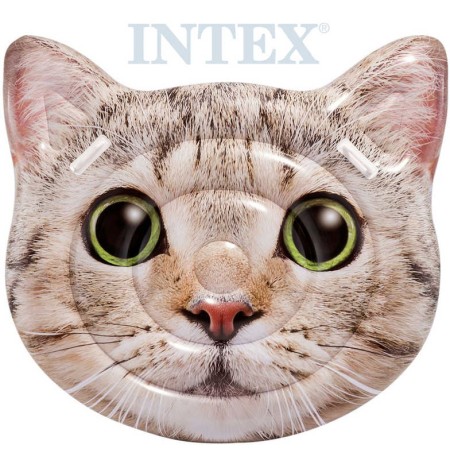 INTEX Lehátko nafukovací Kočka 147x135cm matrace s úchyty na vodu 58784