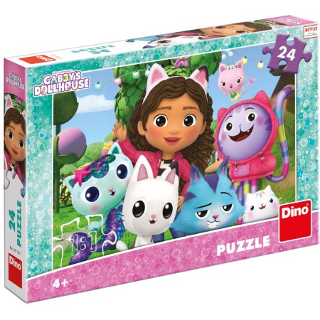DINO Puzzle Gábi na zahradě (Gabbys Dollhouse) 26x18cm skládačka 24 dílků