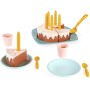 ECOIFFIER Narozeninový dort baby set dětské nádobí + makety potravin plast