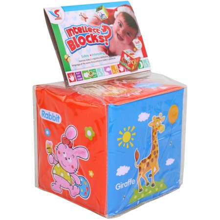 Kostka baby obrázková se zvířátky soft měkká plastová pro miminko