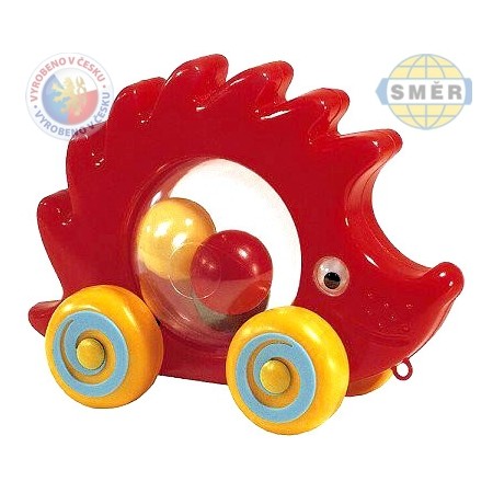 SMĚR Ježek baby tahací s míčky na kolečkách plast