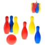 Hra Kuželky soft plastové barevné set 6ks 19cm s koulí v síťce