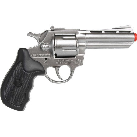 Revolver policejní stříbrný 17cm dětská kovová zbraň kapslovka 8 ran