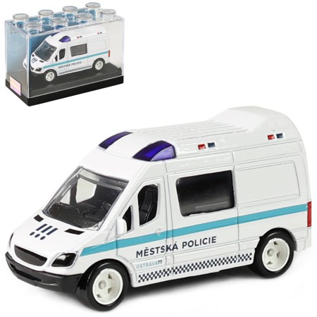 Auto policejní kovová dodávka volný chod městská policie Ostrava