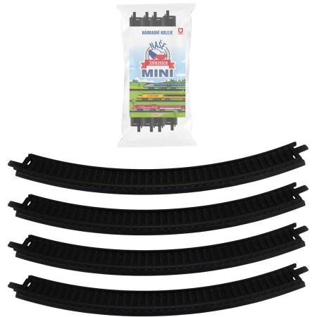 Naše železnice mini kolej zahnutá set 4ks oblouk doplněk k vláčkodráze