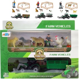 Farma herní set traktor s přívěsem s farmářem a zvířátky 4 druhy