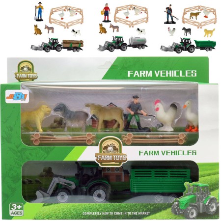 Farma herní set traktor s přívěsem s farmářem a zvířátky 4 druhy