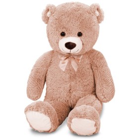 PLYŠ Medvěd světle hnědý 100cm s mašlí *PLYŠOVÉ HRAČKY*