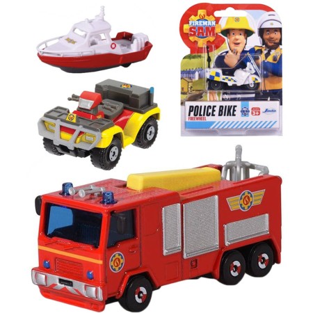DICKIE Auto kovové Požárník Sam 1:64 volný chod 8 druhů