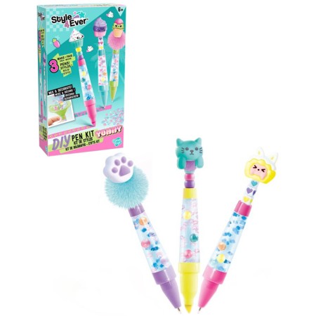 Style4Ever DIY Stylové pero s ozdobami set 2 pera + zvýrazňovač 2 druhy