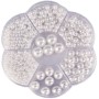 Korálky navlékací metalické bílé set 1150ks 3-12mm v plastovém boxu