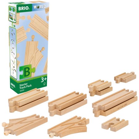 BRIO DŘEVO Koleje 12ks startovací sada doplněk k vláčkodráze