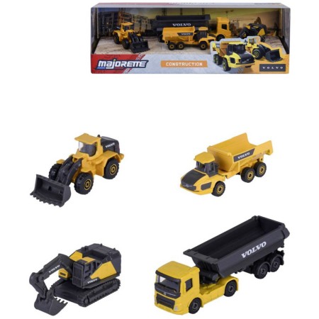 MAJORETTE Auto Volvo stavební kovové volný chod set 4ks