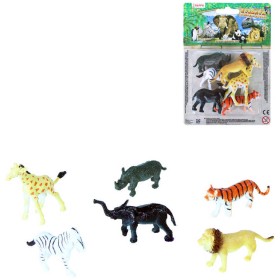 Zvířata divoká Safari 6cm plastové figurky zvířátka set 6ks blistr