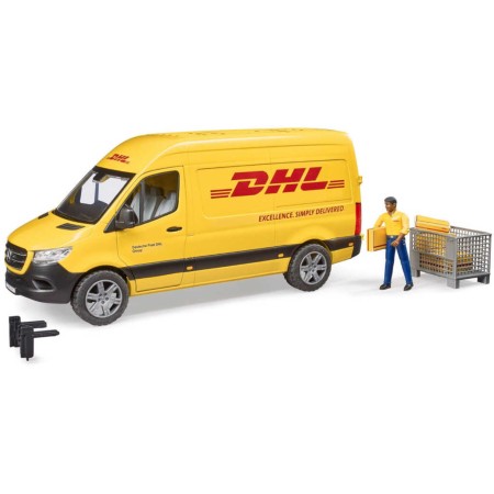 BRUDER 02670 Auto Mercedes-Benz Sprinter DHL set s řidičem a doplňky
