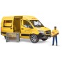 BRUDER 02670 Auto Mercedes-Benz Sprinter DHL set s řidičem a doplňky