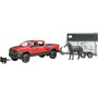 BRUDER 02501 (2501) Set auto terénní džíp RAM s přepravníkem a koněm model 1:16