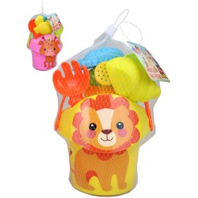 Pískový set kyblík zvířátko s konvičkou a nástroji 7ks 3 druhy na písek