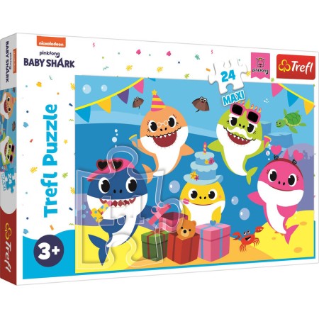 TREFL PUZZLE Baby Shark Oslava 60x40cm skládačka 24 dílků Maxi