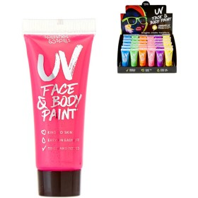 KARNEVAL Barva neonová na obličej a tělo UV v tubě 6 barev