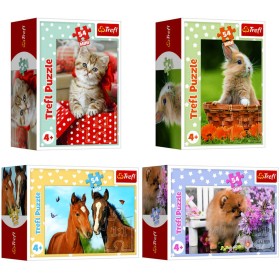 TREFL PUZZLE Mini Zvířátka mláďata 20x13cm 54 dílků skládačka 4 druhy
