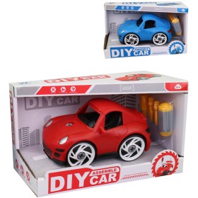 Auto sportovní na šroubování set s nástrojem k sestavení 2 barvy plast