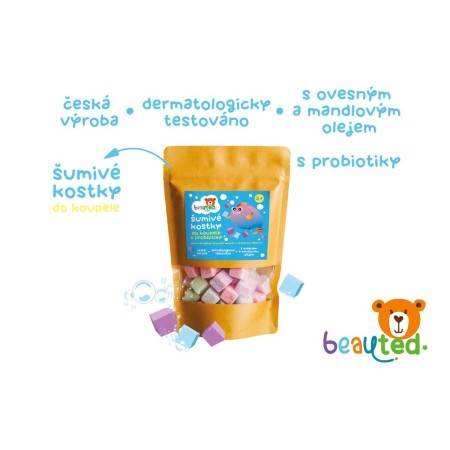 Šumivé kostky do koupele s probiotiky beauted v uzavíratelném sáčku
