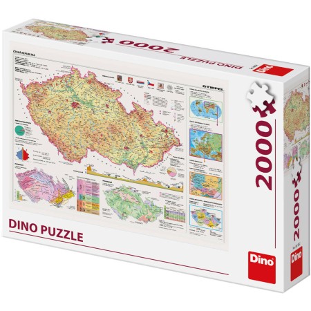 DINO Puzzle Mapy České republiky 97x69cm skládačka 2000 dílků