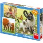 DINO Puzzle Zvířátka rodinka 3x55 dílků 18x18cm skládačka