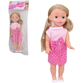 Panenka Adélka 34cm růžový letní obleček sukýnka s puntíky