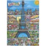 DINO Puzzle 500 dílků Paříž Eiffelova věž kreslená 33x47cm skládačka v krabici