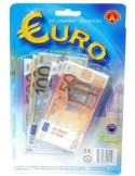 Peníze dětské papírové EURO bankovky set 119ks do hry na kartě