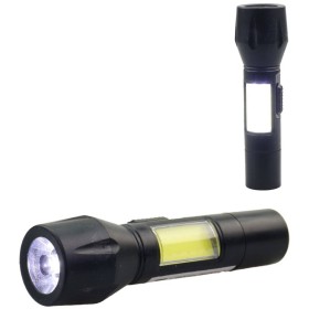 Baterka mini černá pracovní svítilna na dobíjecí baterii USB 2v1 Světlo