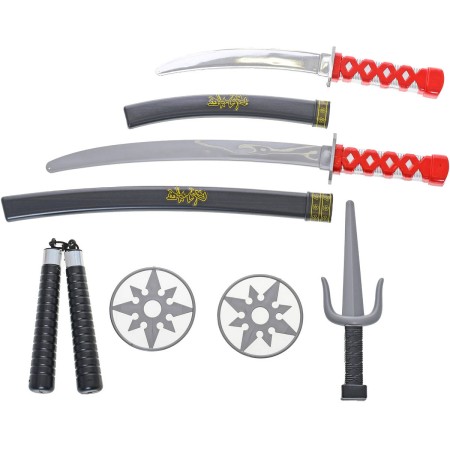 Bojovník ninja zbraně dětský akční set samurajský meč 2ks s doplňky