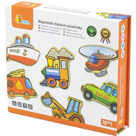 DŘEVO Magnetky dopravní prostředky set 20ks v boxu *DŘEVĚNÉ HRAČKY*