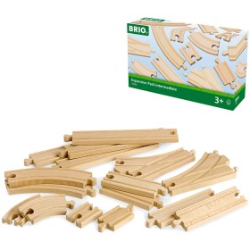 BRIO DŘEVO Zatáčka dlouhá oblouk set 16ks koleje doplněk k vláčkodráze