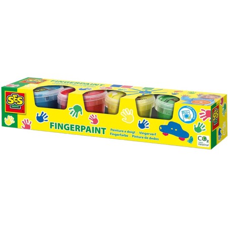 SES CREATIVE Barvy základní prstové baby set 4x 110ml v kelímku