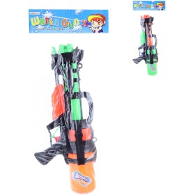 Pistole vodní stříkací 40cm se zásobníkem na vodu 2 barvy plast