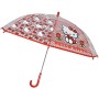Deštník dětský Hello Kitty červený průhledný 68x85cm automatický