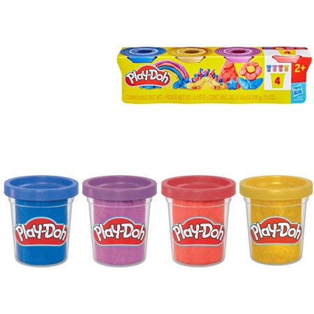 HASBRO PLAY-DOH Modelína kreativní sada 4 kelímky metalické barvy 340g