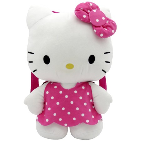PLYŠ Batůžek 3D postavička kočička Hello Kitty růžový 25x35cm